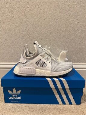 adidas NMD_R1 Primeknit Sneaker - Light Grey and White